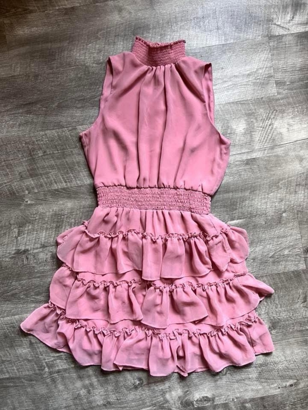Peach Love Pink Ruffle Tiered Dress - Brand